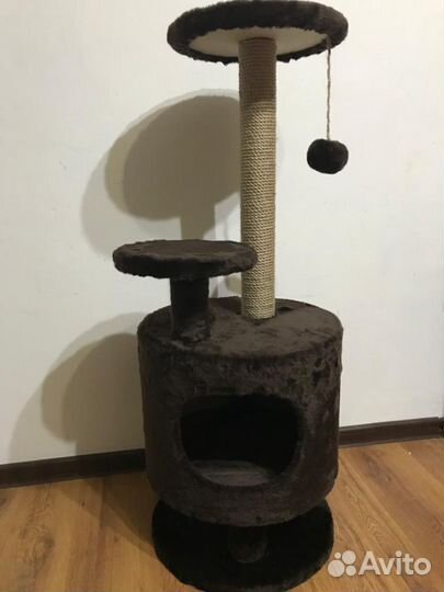 Круглый домик с когтеточкой для котов и кошечек