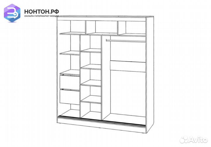 Шкаф-купе Элегант-7 сандал светлый