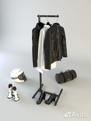 Вешалка напольная taccola-nero в стиле Лофт Г-обра