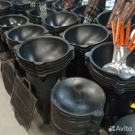 Казан чугунный узбекский алюминиевая крышка