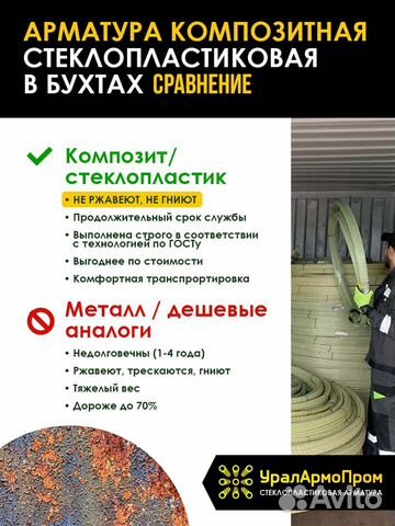 Стеклопластиковая арматура 8мм 50 метров