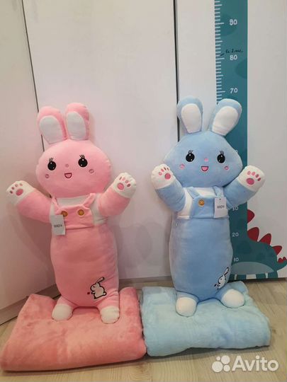 Заяц подушка с пледом