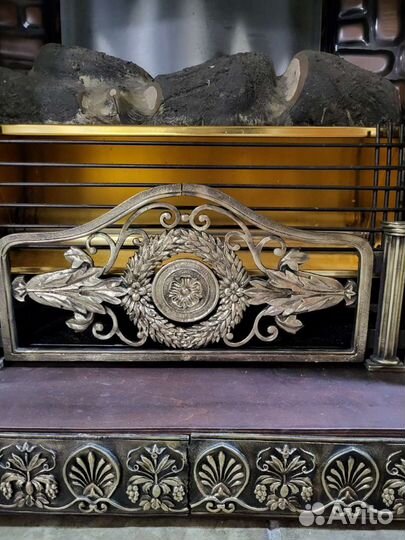 Каминный портал, бронза. Камин