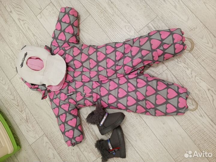 Зимний комбинезон 80 86 для девочки крокид