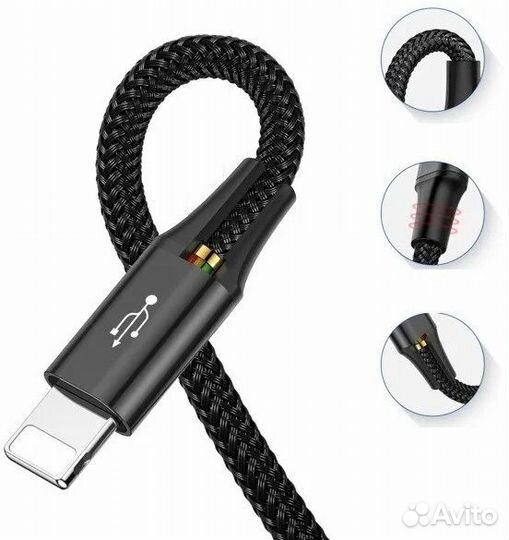 Кабель USB - micro USB+2xLightning+USB Type-C