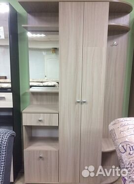 Прихожая с зеркалом Ясень шимо светлый