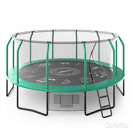 Батут unix Line supreme game 16 ft (green)(blue)