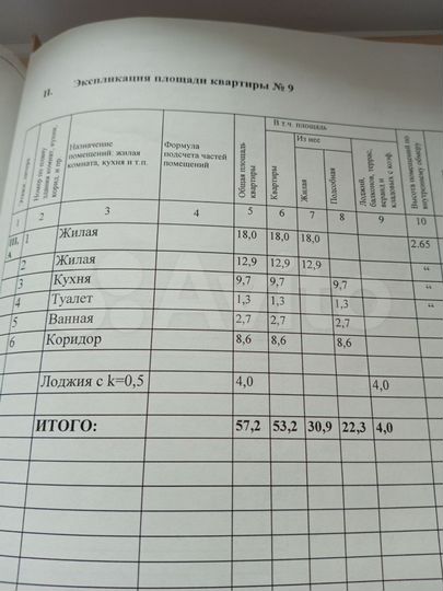 2-к. квартира, 57,2 м², 3/5 эт.