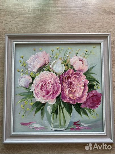 Букет пионов. Картина маслом