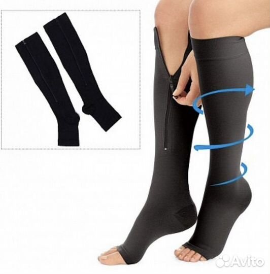 Гольфы компрессионные на молнии от варикоза-2 шт