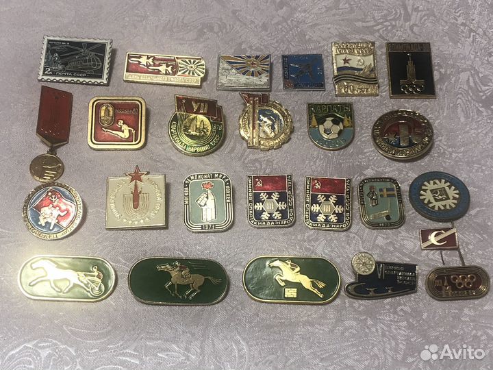 Значки СССР спорт, космос, автомобили и др