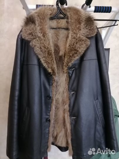 Куртка зимняя кожаная мужская