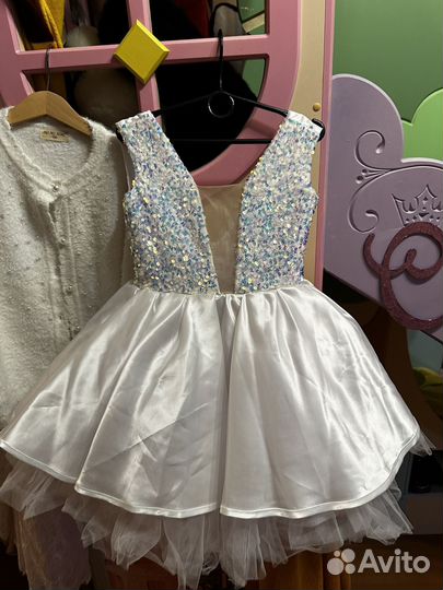 Новогоднее платье с блестками 116-125