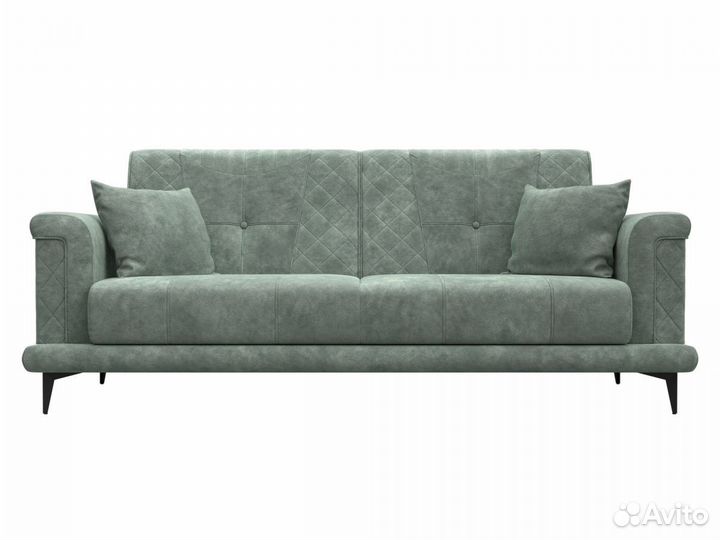 Диван прямой Неаполь, велюр, brut 08 зеленый