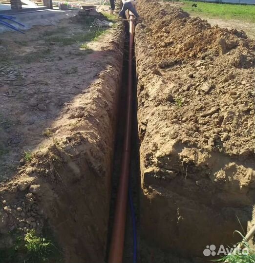 Аренда мини экскаватора, рытье и копка траншеи