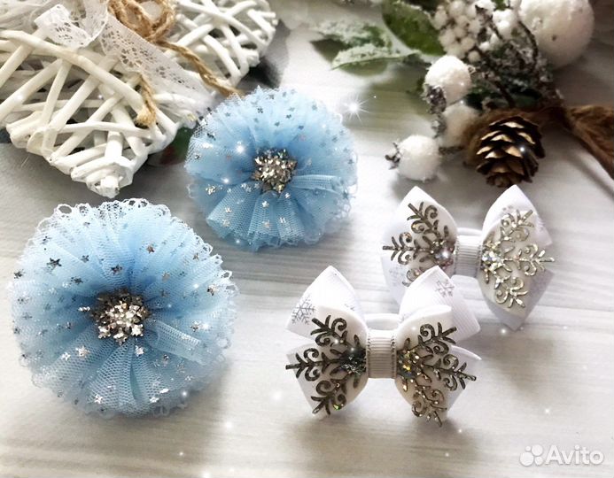 Бантики снежинки