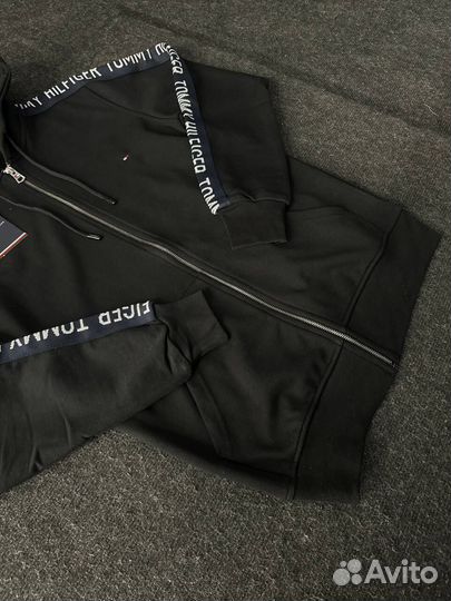 Зип худи Tommy Hilfiger черная люкс мужская