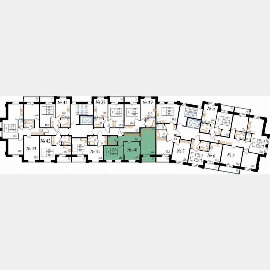 2-к. квартира, 64,5 м², 2/8 эт.