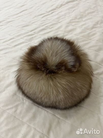 Шапка зимняя меховая лиса чернобурка женская