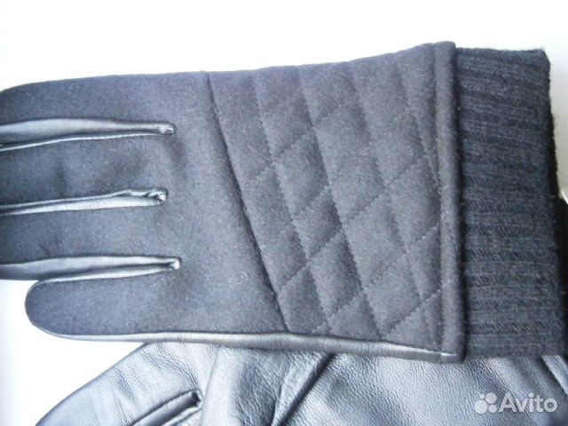 Утепленные перчатки кожа+шерсть Esprit р.M (50-52)