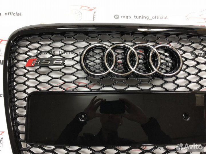 Решетка на Audi A6 в стиле RS6 кузов С6 дизайн 4