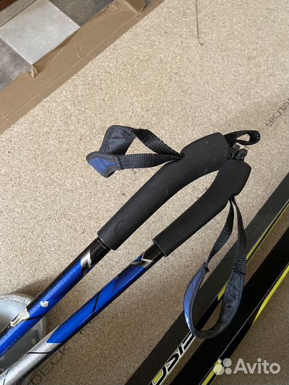 Лыжи беговые fisher, лыжные палки nordway