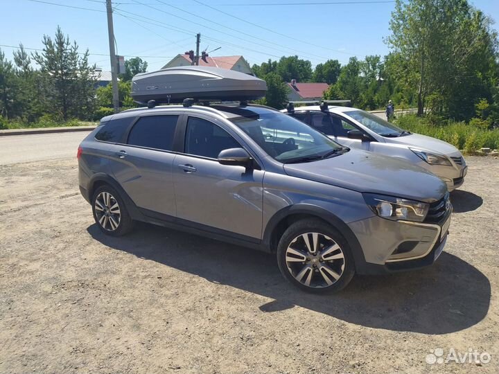 Автобокс бокс на LADA Vesta SW 460л серый 2-сторон
