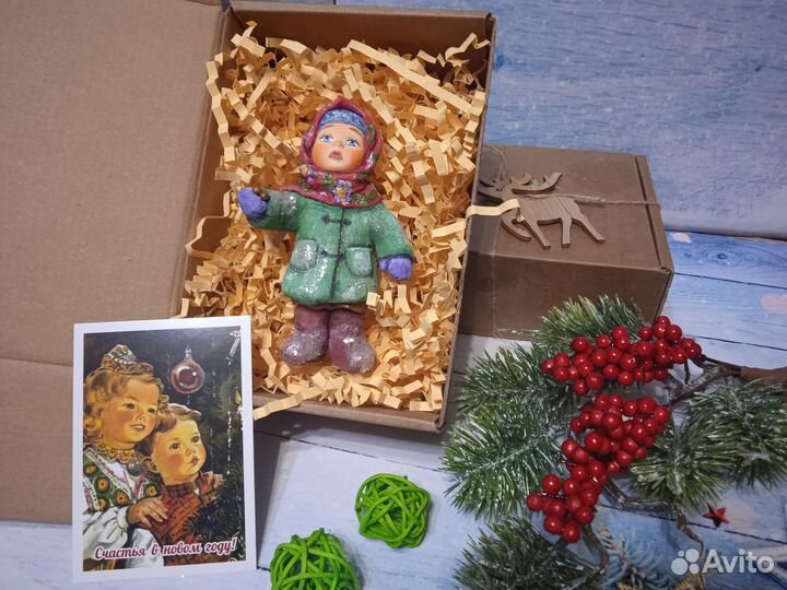 Ёлочная ватная игрушка 