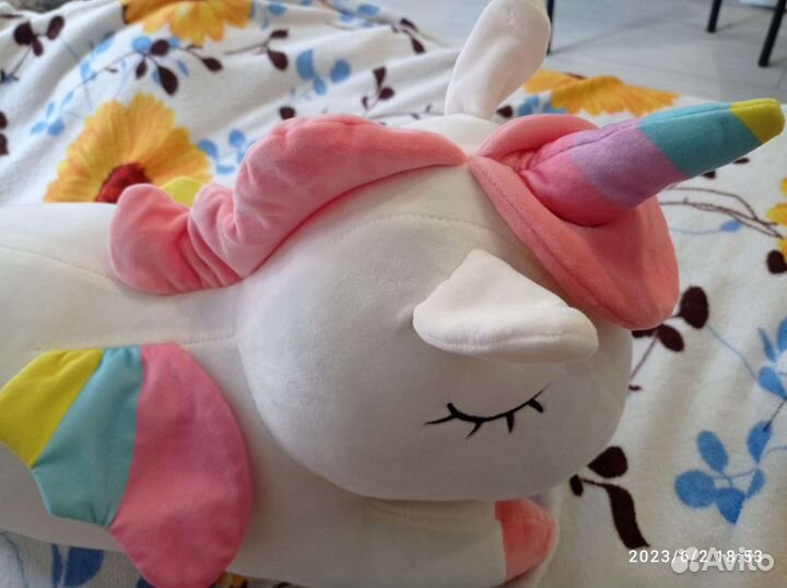 Качественный единорог спящий 60 см