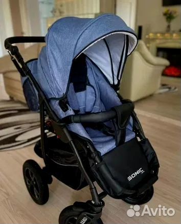 Коляска 3в1-Verdi Sonic Plus (Джинс+кожа)как новое