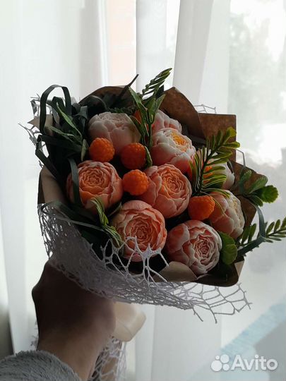 Букет из мыльных пионов