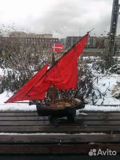 Модель голландского швертбота ручной работы