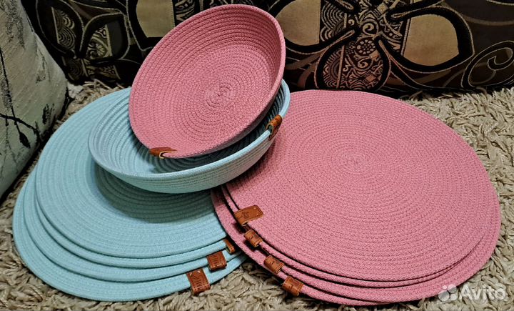 Салфетки плейсматы сервировочные из шнура