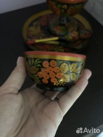 Набор деревянной посуды хохлома