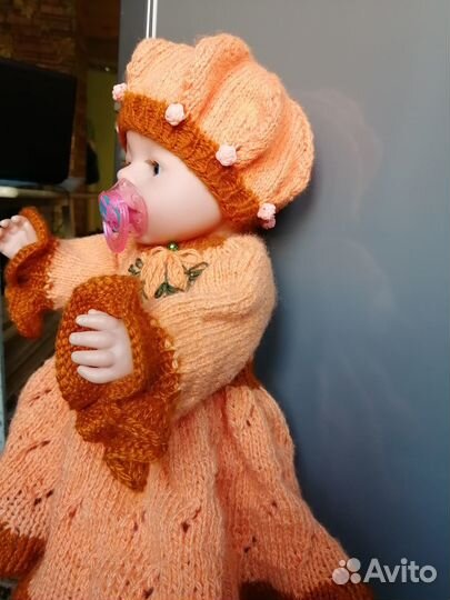 Вязаный комплект одежды для пупса Бэби Бон(43 см)