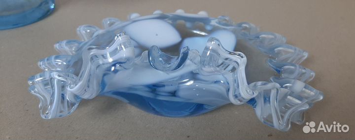 Ваза и пепельница витые СССР стекло. люкс