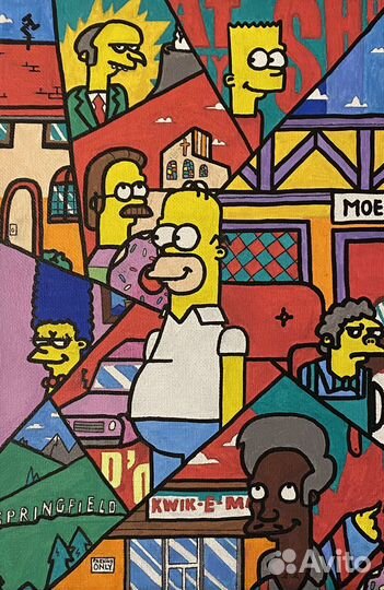 Рисунок симпсоны на холсте