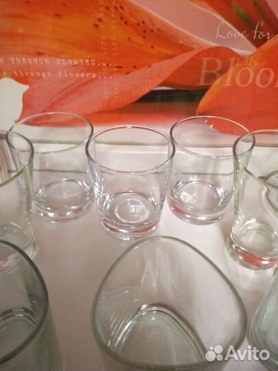 Стаканы разные: для мартини,виски и др