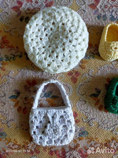 Вязаные тапочки-лоферы для кукол