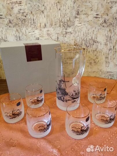 Набор для воды и напитков Чехия богемское стекло