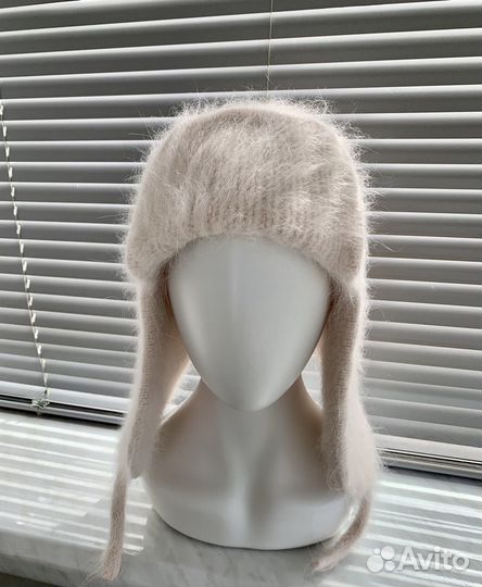 Ушанка, косынка и варежки из ангоры