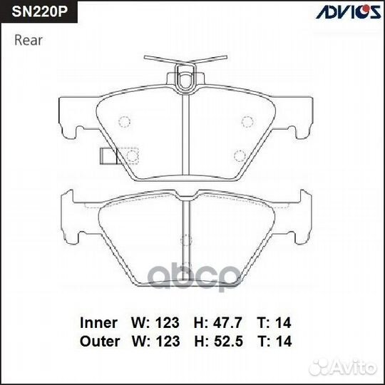 Дисковые тормозные колодки advics SN220P advics