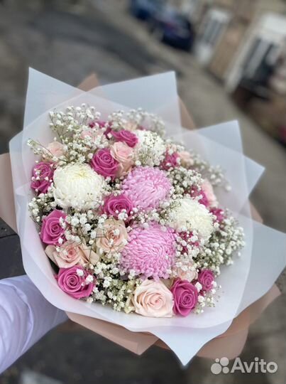 5 хризантем 11 Хризанетм Букет Хризантемы