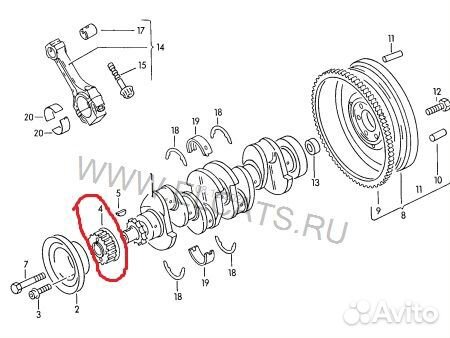 Шкив коленвала Vag 030105263C