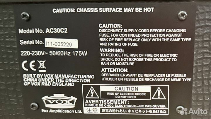 Ламповый комбоусилитель Vox AC30 С2