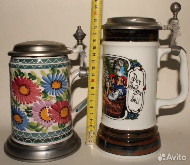 Немецкие Пивные Кружки. Майолика. Кавалеры с Дамой