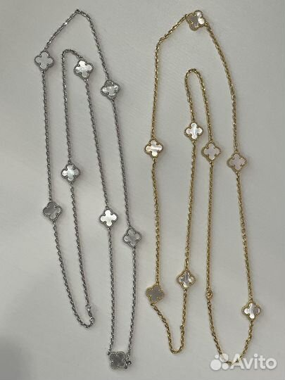 Длинное колье перламутр