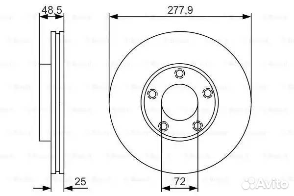 Диск тормозной передний, Premium-2 bosch 0 986 479