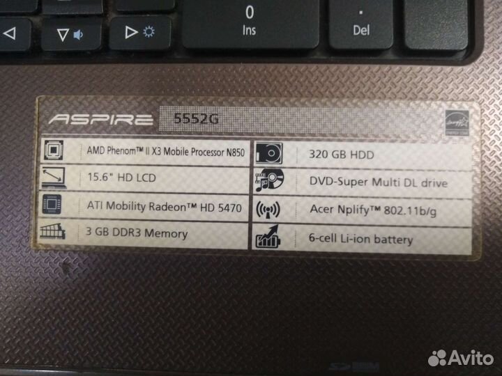 Ноутбук Acer aspire 5552G