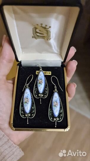 Серьги и кулон мельхиор (набор) СССР